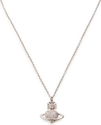Vivienne Westwood Agantha Bas Relief Pav&eacute; Necklace - Silver - One Size
