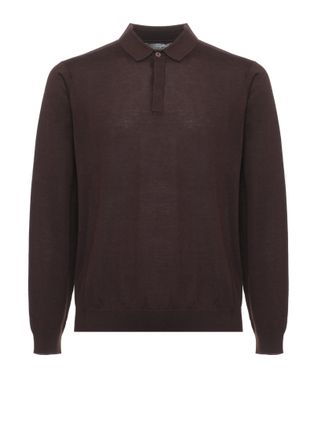 Devore Incipit Devore Wool Blend Polo with Classic Button-Down Collar