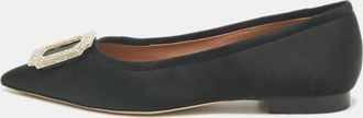 Malone Souliers Black Satin Lina Ballet Flats