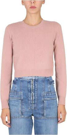 Stella McCartney Corset Cut Wool Knit Jumper - Dames - Ronde hals truien - Beige - XS - Wol - Truien & Vesten