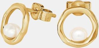 Dower & Hall Open Circle & White Pearl Waterfall Earrings in Yellow Gold Vermeil at Nordstrom