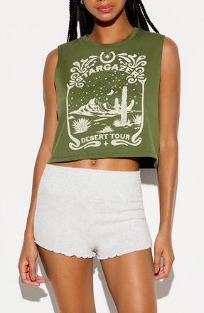 Spiritual Gangster Stargazer Spirit Crop Top in Laurel Green at Nordstrom, Size X-Large