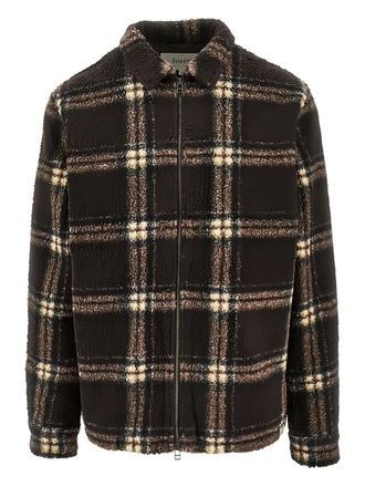 Forét checked-pattern zip-fastening sweater - men - Polyester - M - Brown