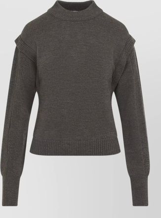 Alberta Ferretti virgin wool fine-knit long-sleeve cutout sweater