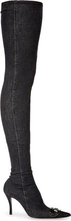 Diesel D-Venus Tbt D Boots - Over-the-knee boots in stretch denim - Boots - Woman - Black