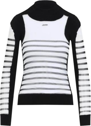 Jean Paul Gaultier Mesh Knit Pullover met Lange Mouwen - Dames - Coltruien - Zwart - S - Truien & Vesten