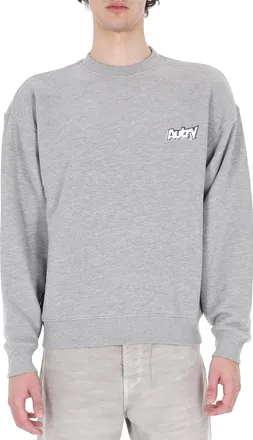 Autry Grey Central Logo Cotton Crewneck Sweatshirt