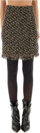 Fabiana Filippi Textured Fringe Mini Rok - Dames - Korte rokken - Bruin - S - Rokken