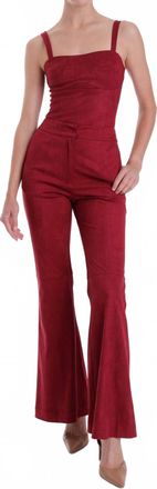 Karina Grimaldi Vernonica Flared Suede Pants In Garnet