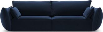 MICADONI Sofá 3 plazas de terciopelo azul regio