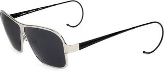 Linda Farrow RAF SIMONS RAF19 C4 Mens Sunglasses Silver Size 54