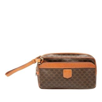 Celine Pre-owned Clutches, female, Brown, Size: ONE SIZE Pre-owned Coated Canvas Clutch