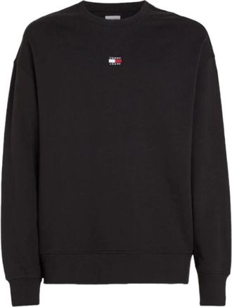 Tommy Jeans Relaxed Fit Crewneck Sweatshirt - Heren - Sweatshirts - Zwart - S - Katoen - Hoodies & sweatvesten