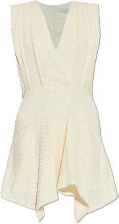 Iro Sebastia Jurk - Dames - Korte kleedjes - Beige - XL - Polyester - Kleedjes