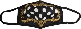 Dolce & Gabbana Barok Print Polka Dot Mondkapje - Heren - Accessoires - Zwart - Maat: ONE Size Katoen