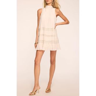 Ramy Brook Samantha Lace Inset Minidress in Bone at Nordstrom, Size Xx-Small