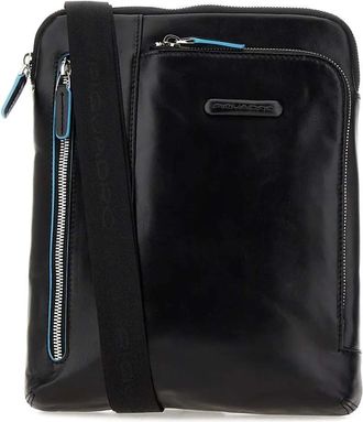 Piquadro Borsa a spalla con logo goffrato - Nero