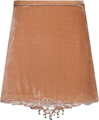 Paco Rabanne Dames, Rokken, Bruin, Maat: XS Katoen