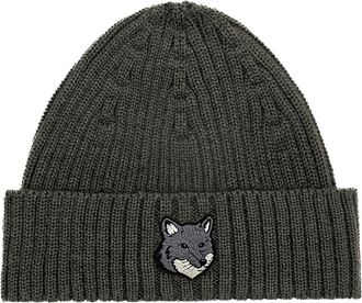 Maison Kitsun&eacute; Berretto Fox Head Large - - Accessories - Uomo - Verde - ONE SIZE