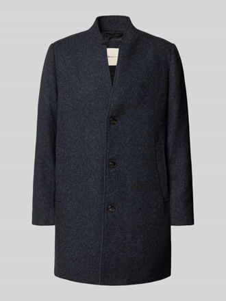 Tom Tailor Denim Regular Fit Wollmantel mit Allover-Muster in Black, Gr&ouml;&szlig;e XL