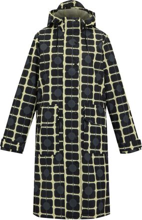 Regatta Womens/Ladies Orla Kiely Poppy Long Length Waterproof Jacket (Monochrome) - Black/White - Size 10 UK