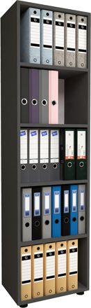 ebuy24 Estante De Madera Vcm De Pie Gabinete De Archivo De Ahorro De Espacio Dimensiones Aprox. Al. 178 X An. 49 X T. 32 Cm Estante Elegante Estante De Ofici