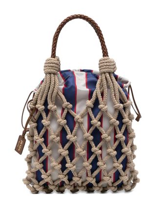 Prada medium Nou&eacute; macram&eacute; tote bag - Neutrals