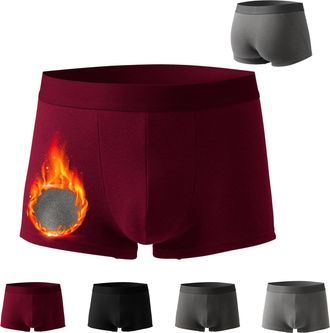 Generic Fleece Lined Thermals Underpants for Men, Winter Thermal Boxers for Men, Boxers Briefs for Men, Thermal Underwear (Burgundy,Large)