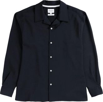 Norse Projects Lichte wol LS shirt - Heren - Zomerjassen - Blauw - M - Wol - Jassen