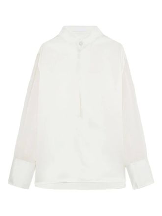 Helmut Lang silk-panelled blouse - women - Silk - S - Neutrals