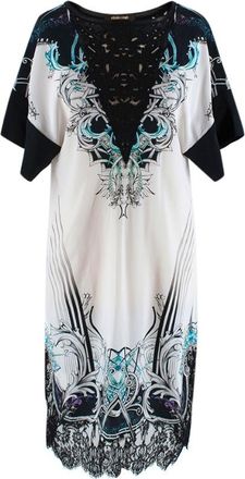 Roberto Cavalli Printed Embroidered Shift Dress Size XS