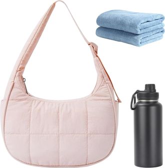 Generic Nylon Pouch - Lightweight Underarm Carryall, Boho Handbag Design, Large Capacity Quilted Accessory, Everyday Shoulder Bag, Gym Workout Travel Gear, Ou