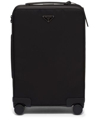 Prada Trolley Re-Nylon con logo - Nero