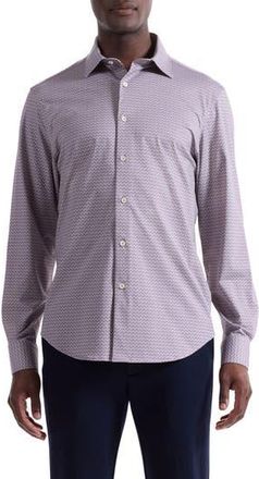 Bugatchi James OoohCotton Diamond Geo Button-Up Shirt in Wood Rose at Nordstrom Rack, Size Large