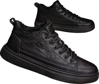 Generic Lace up Shoes for Mens Casual Fur Lining Sneakers Business Dress Shoes Lightweight Comfortable Flats Winter Warm Slip On Walking Trainers Outdoor Dura