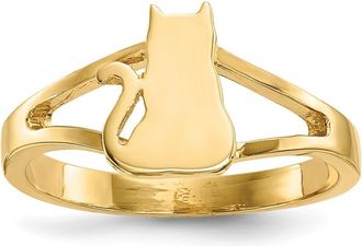 Diamond2Deal 14k Yellow Gold Polished Cat Ring