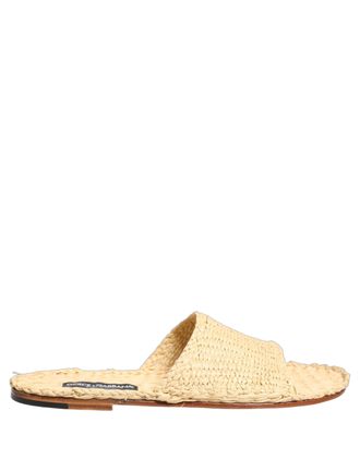Dolce & Gabbana Straw Raffia Sandals - Beige
