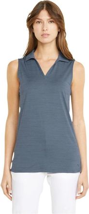 Puma Cloudspun Coast Golf Polo Womens Evening Sky Heather Sleeveless JZZ171