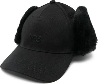 Yohji Yamamoto Faux Fur Baseball Cap - Heren - Petten - Zwart - ONE Size - Polyester - Accessoires