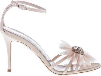 Giuseppe Zanotti Roze & Paarse Gardenia Bloem Schoenen - Dames - Sandalen met hakken - Roze - 38 1/2 EU - Schoenen