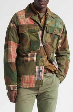 Ralph Lauren Padded Patchwork Overshirt in Camo/Plaid Patchwork at Nordstrom, Size Medium
