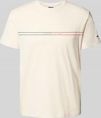 Tommy Jeans Regular Fit T-Shirt aus reiner Baumwolle in Offwhite Melange, Größe XXL