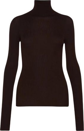 Sportmax Slim coltrui trui - Dames - Coltruien - Bruin - S - Wol - Truien & Vesten