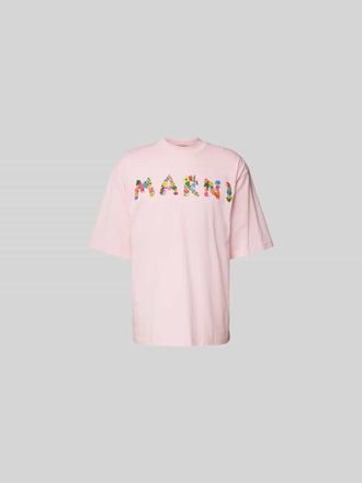 Marni T-Shirt mit Label-Print in Rosa, Gr&ouml;&szlig;e 48