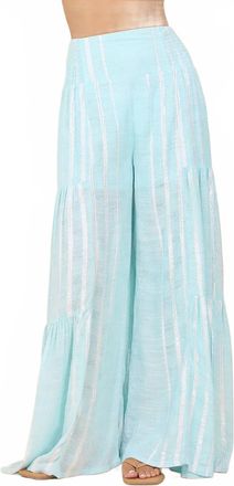 Surf Gypsy Womens Smocked Wide Leg Pants In Crystal Blue