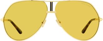 Tom Ford TF1281 Oversized Aviator Sunglasses - Gold
