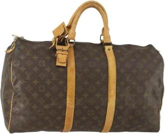 Louis Vuitton Pre-owned Weekend Bags, female, Brown, Size: ONE SIZE Pre-owned Canvas Weekend Bag