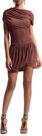 Avec Les Filles Draped Minidress in Chocolate at Nordstrom, Size X-Small