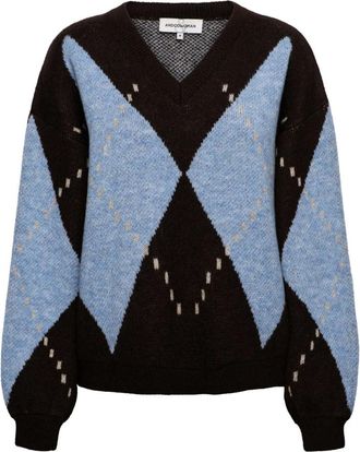 &Co Woman Berber Trui - Dames - V-hals truien - Veelkleurig - L - Polyester - Truien & Vesten