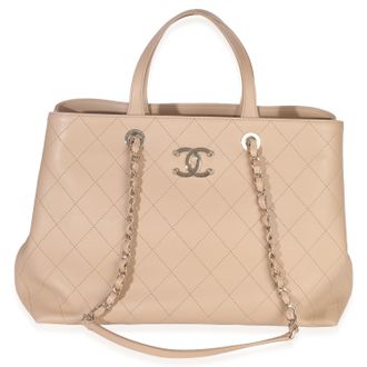 Chanel Quilted Calfskin Large Serial Shopper Tote